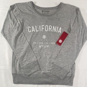 Element Eden Women’s Grey Long Sleeve Shirt Cotton Blend Size Small NWT